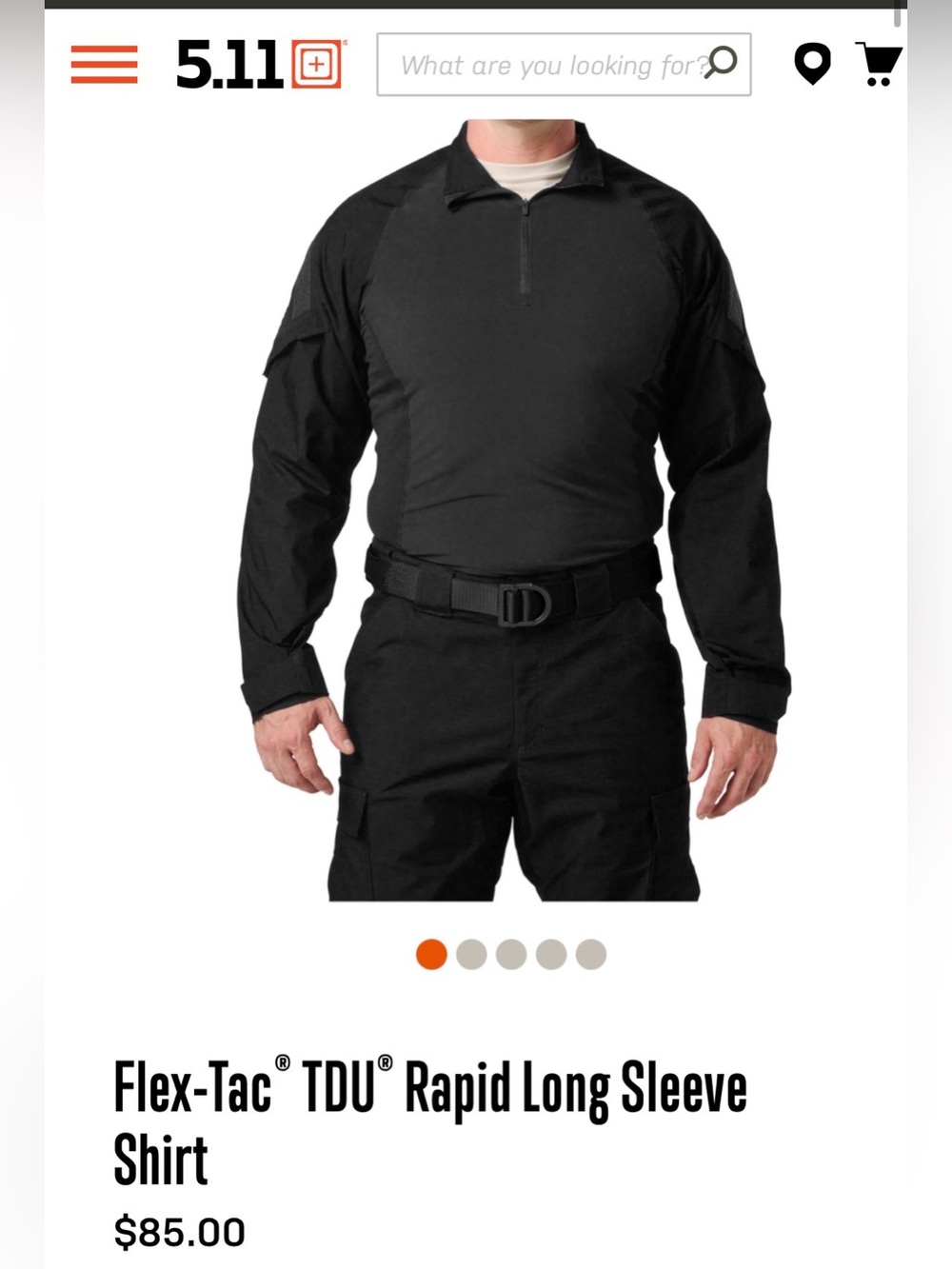 5.11 Tactical black Half-Zip Performance Shirt